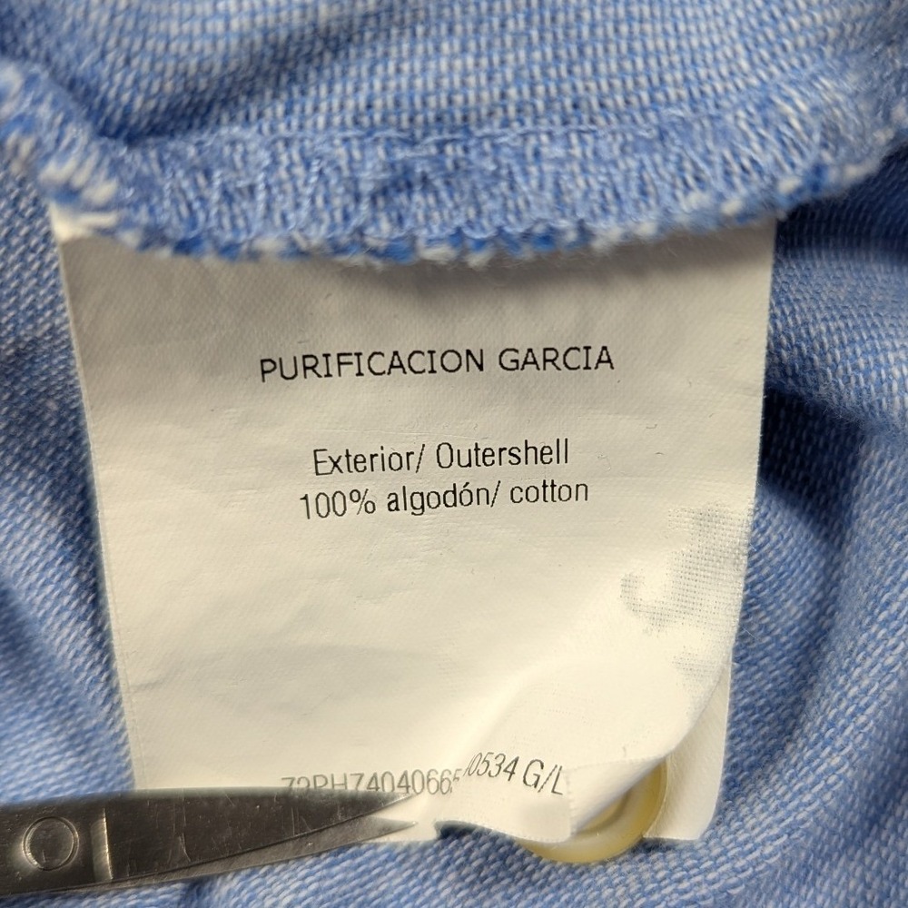 Purificacion Garcia Blue Cotton Pique Polo Shirt Multi Color Square Logo Large - Picture 5 of 7